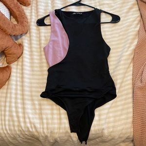 Zara black and purple bodysuit